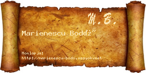 Marienescu Bodó névjegykártya